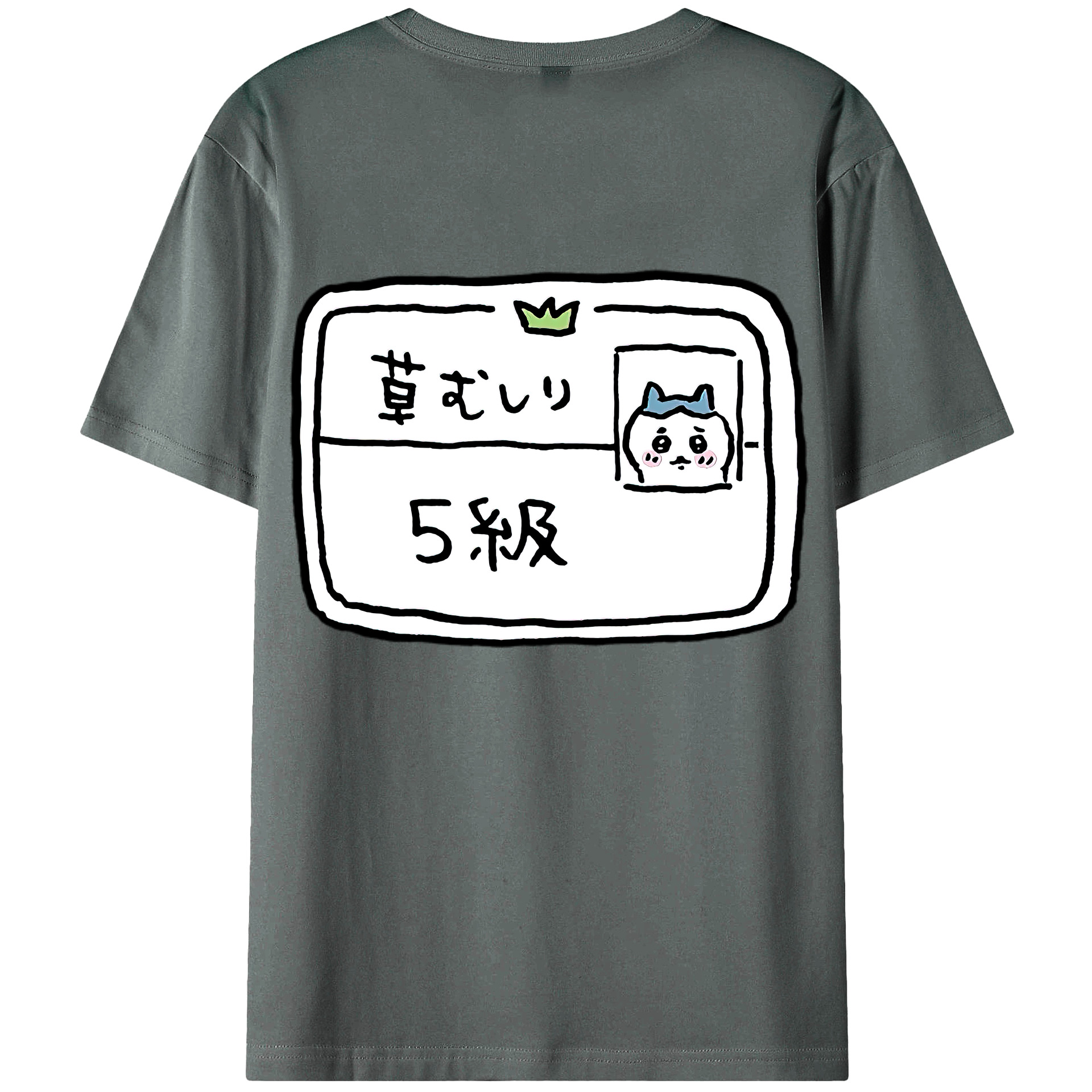 （画像用） ちいかわ ハチワレ Chii-kawa hachiware 綿100％ メンズ半袖Tシャツ（バックプリント） 通気性
